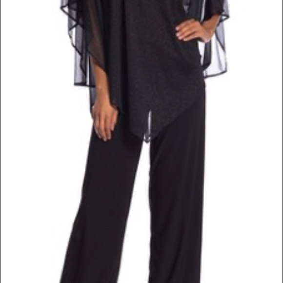 Sheer overlay cape jumpsuit - Picture 2 of 2